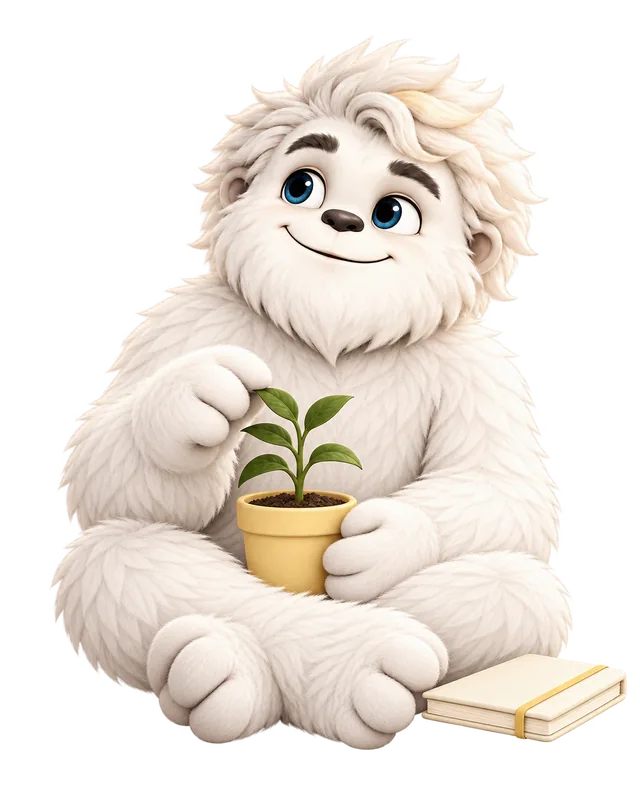 Mitey the yeti checking the numbers